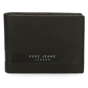 Pepe Jeans Πορτοφόλι δερμάτινο οριζόντιο 8x11x1cm Basingstoke Black