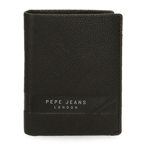 Pepe Jeans Πορτοφόλι δερμάτινο κάθετο 10x8x1cm Basinstoke Black