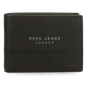 Pepe Jeans Πορτοφόλι δερμάτινο οριζόντιο 8x11x1cm Kingdome Black