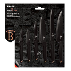 Berlinger Haus Σετ 6 μαχαίρια με αντικολλητική επίστρωση Black Rose Collection BH-2593
