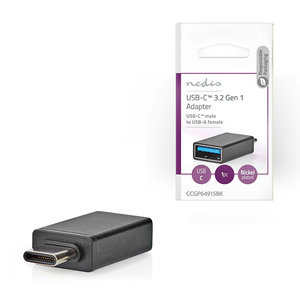 NEDIS CCGP64915BK USB-C ADAPTER USB-C MALE - USB A FEMALE 5Gbps BLACK