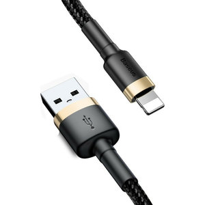 Baseus Cafule Cable durable nylon cord USB / Lightning QC3.0 2A 3M Μαύρο-Χρυσό (CALKLF-RV1)