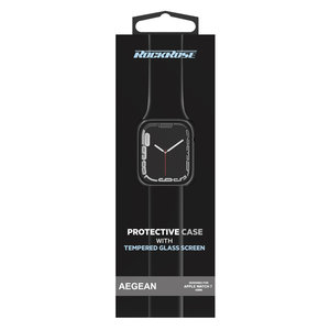 ROCKROSE θήκη & tempered glass Aegean για Apple Watch 7, 45mm, μαύρη
