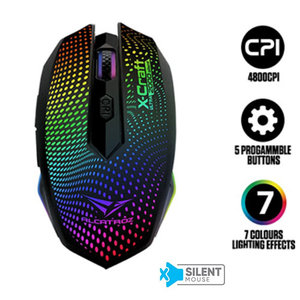 ALCATROZ SILENT WIRED MOUSE 4800CPI X-CRAFT ULTRA 2000