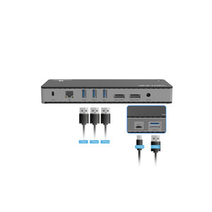 WAVLINK THUNDERBOLT 3 DOCKING STATION WITH CHARGE PD 60W WITH DP TO HDMI 4K 60HZ ADAPTER