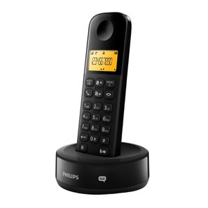 Philips D1651B/GRS Μαύρο (Ελληνικό Μενού) Ασύρματο τηλέφωνο με τηλεφωνητή, ανοιχτή ακρόαση, φωτιζόμενη οθόνη και 50 μνήμες