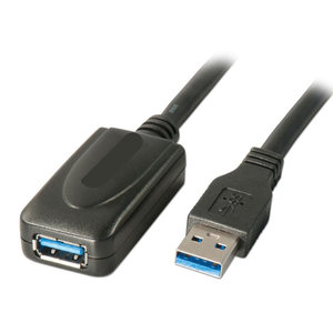 POWERTECH καλώδιο USB 3.0 με ενισχυτή CAB-U040, 5m, μαύρο