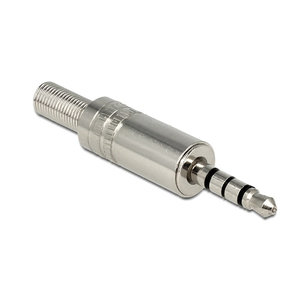 DELOCK Βύσμα 3.5mm Stereo, 4 pin, Bend Protection, Metal, Silver
