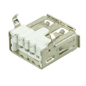 USB 2.0 Connector A TYPE, up Solder in, Silver/White