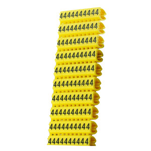POWERTECH Clip αρίθμησης καλωδίου Νο 4, Yellow, 10τεμ.