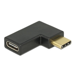 DELOCK αντάπτορας USB-C αρσενικό σε θηλυκό 65915, 10 Gbps, 90°, μαύρος