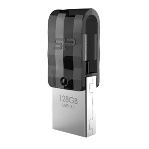 SILICON POWER Dual USB Flash Drive C31, USB 3.1 & Type-C, 128GB, μαύρο