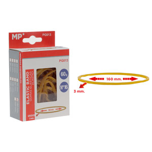 MP λαστιχάκια συσκευασίας PG013 σε κουτί, No16, 3x160mm, 60g