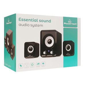 POWERTECH ηχεία Essential sound PT-843, 2.1, 5W + 2x 3W, 3.5mm, μαύρα