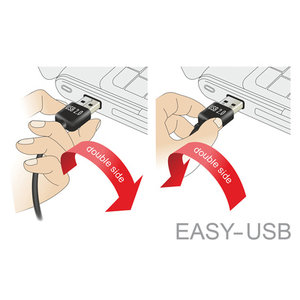POWERTECH Καλώδιο USB σε USB Type-C CAB-U135, 90°, Dual Easy USB, 1m