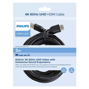 PHILIPS καλώδιο HDMI 2.0 SWV5531, 4K 3D, CCS, μαύρο, 3m