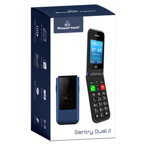 POWERTECH Κινητό Τηλέφωνο Sentry Dual II, 2 οθόνες, SOS Call, μπλε