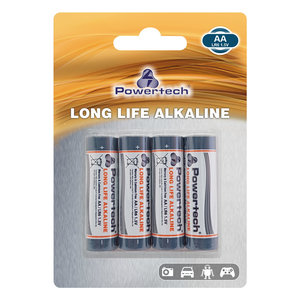 POWERTECH Long Life Αλκαλικές μπαταρίες PT-943, AA LR6 1.5V, 4τμχ