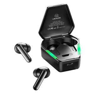 USAMS gaming earphones US-JY01 με θήκη φόρτισης, True Wireless, μαύρα