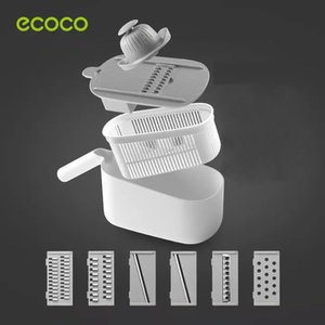 ECOCO πολυκόφτης λαχανικών E1909, 6 εξαρτήματα κοπής, λευκός-γκρι