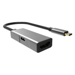 POWERTECH USB-C docking station PTH-055, HDMI & USB-C PD, 4K, γκρι