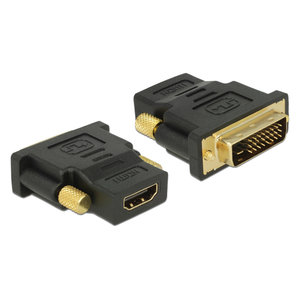 DELOCK αντάπτορας DVI 24+1 σε HDMI 65466, 4K, gold-plated, μαύρος