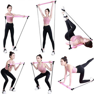 Φορητή μπάρα για ασκήσεις Pilates/Yoga GYM-0021, 91cm, ροζ