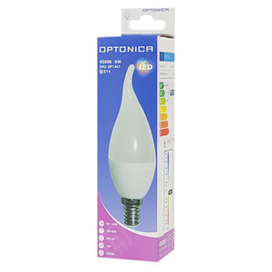 OPTONICA LED λάμπα Candle C37 1467, 6W, 4500K, E14, 480lm