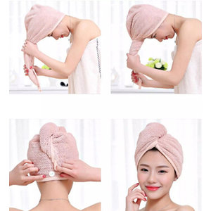 ROXXANI πετσέτα μαλλιών HUH-0075, 24 x 60cm, ροζ