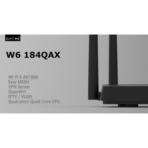 AIRLIVE mesh router W6184QAX, Wi-Fi 6, 1800Mbps AX1800, 4x Gigabit ports