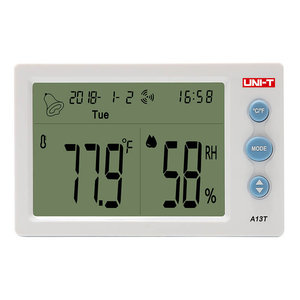 UNI-T θερμόμετρο & υγρασιόμετρο A13T, λειτουργία ρολόι & ξυπνητήρι