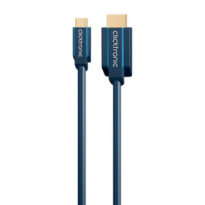 CLICKTRONIC καλώδιο HDMI σε USB Type-C 44928, 4K/60Hz, 1m, μπλε