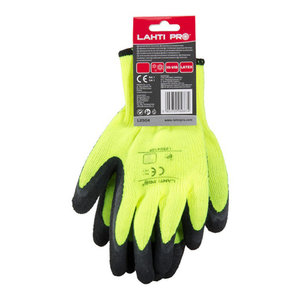 LAHTI PRO γάντια εργασίας L2504, προστασία ψύχους, 9/L, κίτρινο-μαύρο
