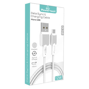 POWERTECH καλώδιο USB σε Micro USB eco PTR-0109, 12W 2.4A, 1m, λευκό