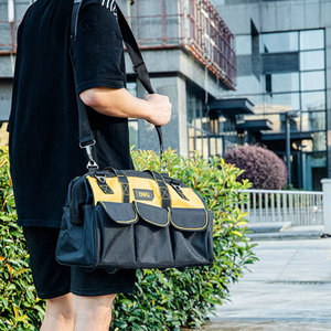 DELI τσάντα εργαλείων ώμου DL430118, 43 x 20 x 29cm, μαύρη
