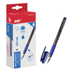 MP στυλό διαρκείας gel PE164A-S, 0.5mm, μπλε, 12τμχ