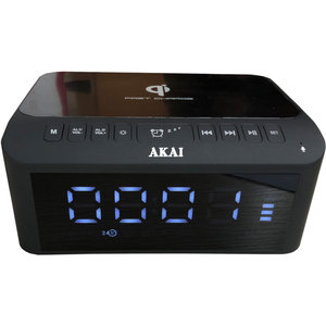 Akai ACRB-1000 Ξυπνητήρι, ασύρματος φορτιστής και ηχείο Bluetooth με διπλό USB, Aux-In και FM – 5W RMS