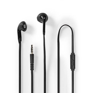 NEDIS HPWD2021BK WIRED EARPHONES 3.5mm WITH CABLE LENGTH: 1.20m BUILT-IN MICROPHONE BLACK