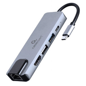 CABLEXPERT USB TYPE-C 5IN1 MULTI-PORT ADAPTER (HUB+HDMI+PD+LAN)