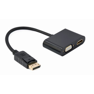 CABLEXPERT DISPLAYPORT MALE TO HDMI FEMALE+VGA FEMALE ADAPTER CABLE BLACK