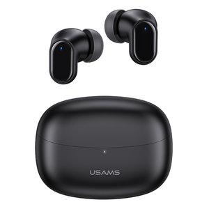 USAMS earphones με θήκη φόρτισης BH11, True Wireless, μαύρα
