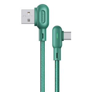 USAMS καλώδιο USB-C σε USB US-SJ457, 2.1A, γωνιακό, 1.2m, πράσινο