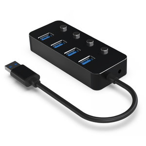 GEMBIRD USB3.1 (GEN1) POWERED 4-PORT HUB WITH SWITCHES