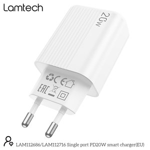 LAMTECH FAST CHARGER TYPE-C PD20W WHITE