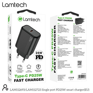 LAMTECH FAST CHARGER TYPE-C PD25W BLACK