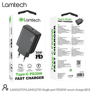 LAMTECH FAST CHARGER TYPE-C PD30W BLACK