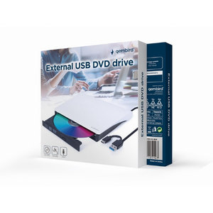 GEMBIRD EXTERNAL USB DVD DRIVE BLACK-WHITE