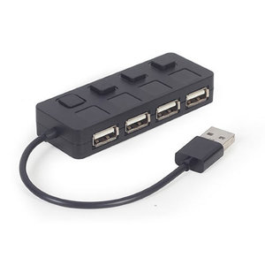 GEMBIRD 4-PORT USB 2.0 HUB WITH SWITCHES BLACK