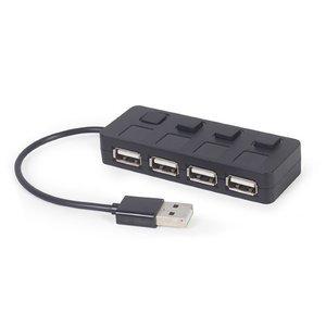 GEMBIRD 4-PORT USB 2.0 HUB WITH SWITCHES BLACK