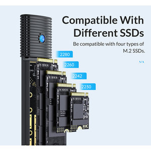 ORICO θήκη για Μ.2 SSD PWM2-WH-EP, 5Gbps, έως 4TB, λευκή